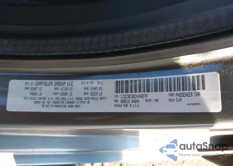 2012 Chrysler 200 Limited z USA, uszkodzony, nr VIN 1C3CCBCG8CN140270